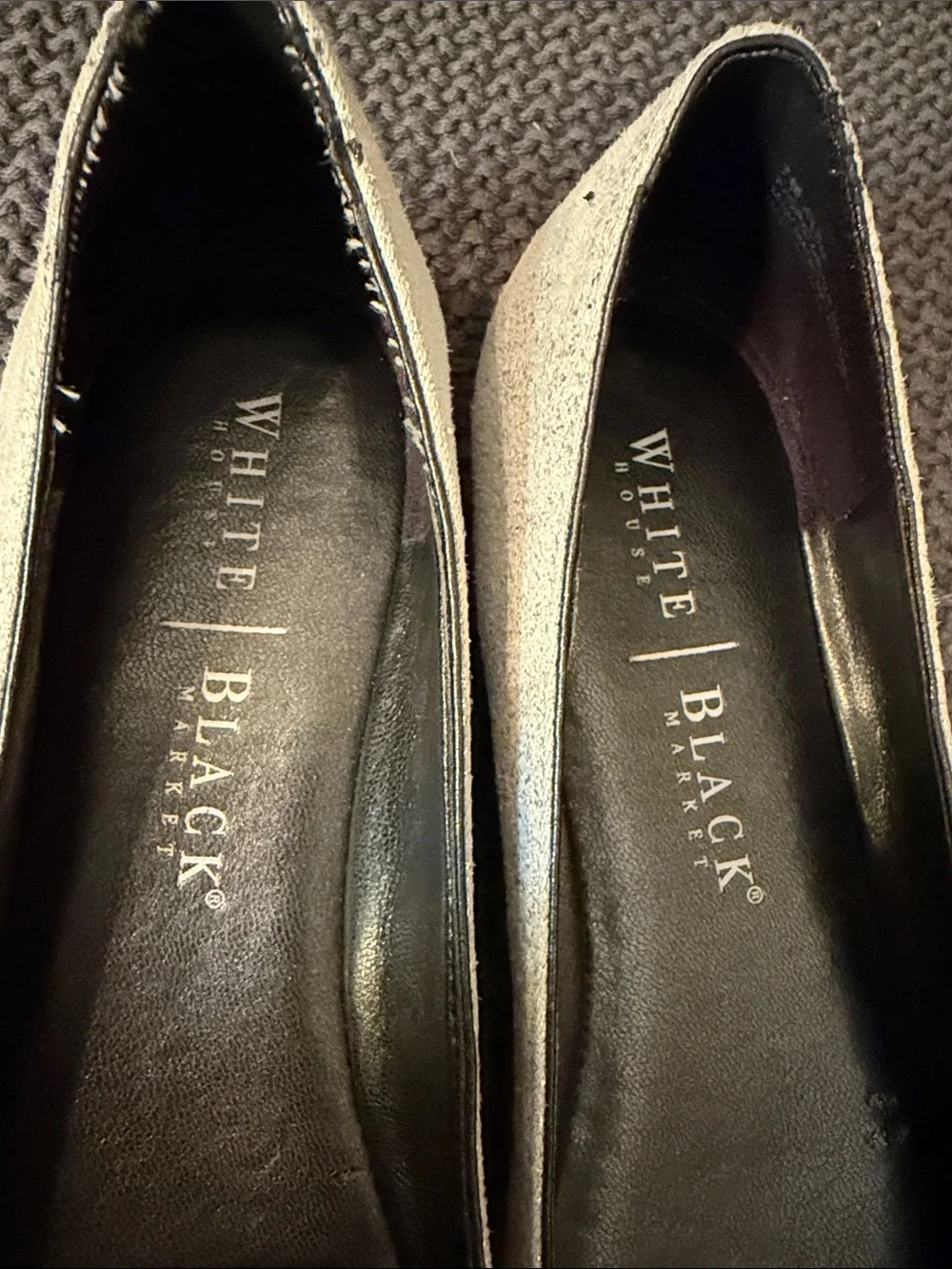 White House Black Market Silver Jeweled Ballet Flats